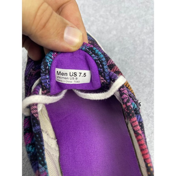 Vans Black Geometric Aztec Canvas Sneaker Shoe Mens 7 Womens 8.5 Vintage - Picture 9 of 11